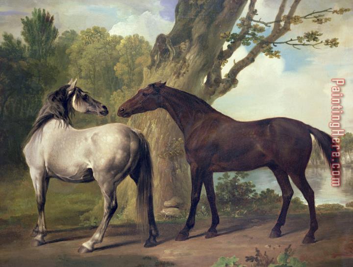 George Stubbs Two Horses In A Landscape